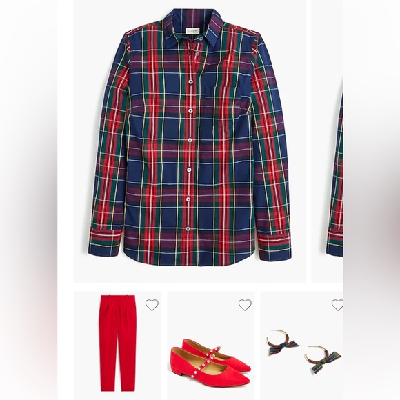 NWT J.Crew Factory, lightweight long sleeve button down shirt, Plaid, size Large - Picture 5 of 6